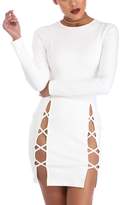 Thumbnail for your product : Mupoduvos Women Hot Long Sleeves Lace Up Bandage Hollow Out Bodycon Dress L
