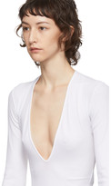 Thumbnail for your product : DSQUARED2 White Rib Long Sleeve Bodysuit
