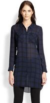 Thumbnail for your product : Eileen Fisher Silk Crepe Plaid Shirt