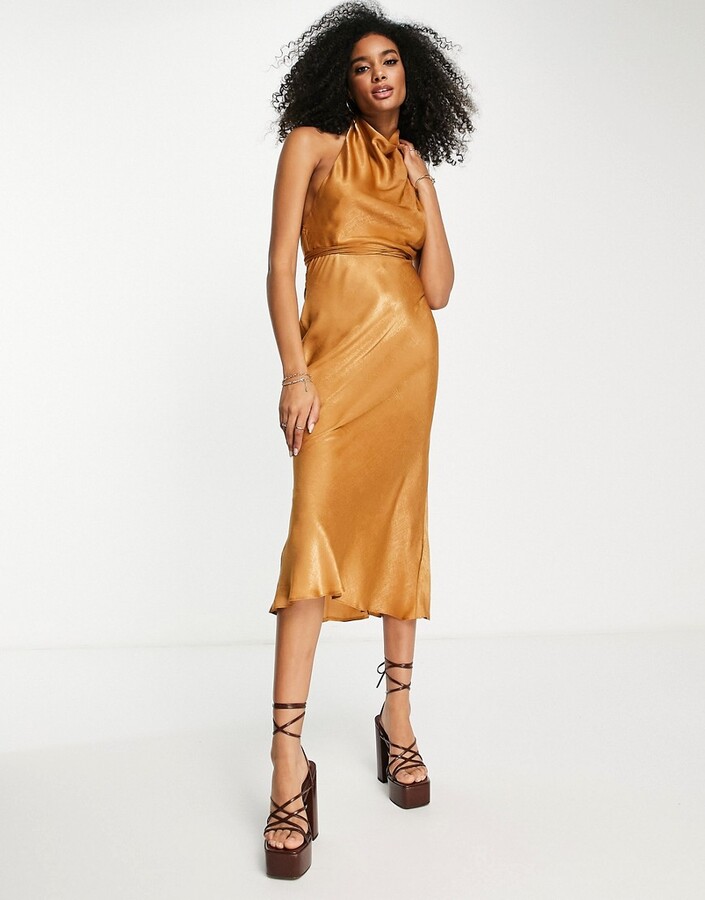 Tan Wrap Dress | Shop the world's largest collection of fashion | ShopStyle