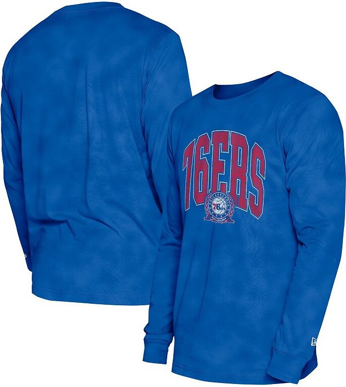 New Era Unisex Royal Philadelphia 76ers Oversized Essentials Enzyme Wash Long Sleeve T-Shirt
