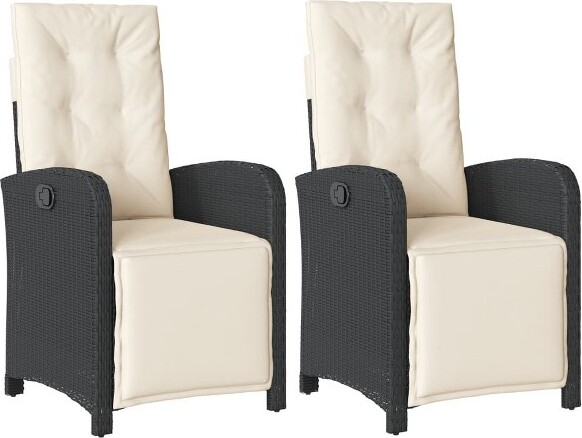 VidaXL vidaXLRecliningGardenChairSetof2BlackPErattanStandard
