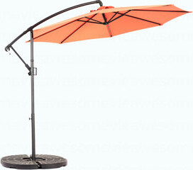 Latitude Run Best Choice Products 10Ft Offset Hanging Market Patio Umbrella W/Easy Tilt Adjustment Polyester Shade 8 Ribs For Backyard Poolside - ( Light Gre