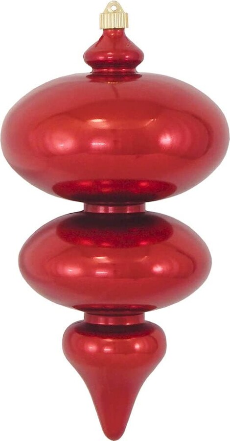 Christmas By Krebs 15" (380mm) Ornament, Commercial Grade Indoor Outdoor Moisture Resistant Shatterproof Plastic Finial Ornament (Sonic Red, 15" (380mm))