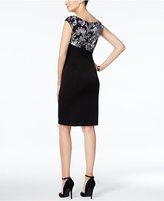 Thumbnail for your product : Connected Scroll-Print Draped Sheath Dress