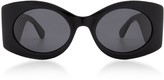 Thumbnail for your product : Gucci Black Oversized Cat Eye Women's Sunglasses w/Quilted Effect Temples