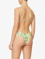 Thumbnail for your product : WeWoreWhat Lemon-print triangle bikini top