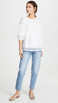 Thumbnail for your product : Clu Lace Contrast Blouse with Puff Sleeves
