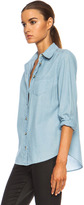 Thumbnail for your product : Equipment Brett Chambray Cotton Blouse in Blue