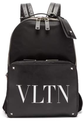 Valentino Leather-trimmed Backpack - Mens - Black
