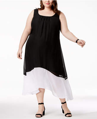 Love Squared Trendy Plus Size Colorblocked Maxi Dress