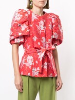 Thumbnail for your product : DELPOZO Floral Puff-Sleeve Jacket