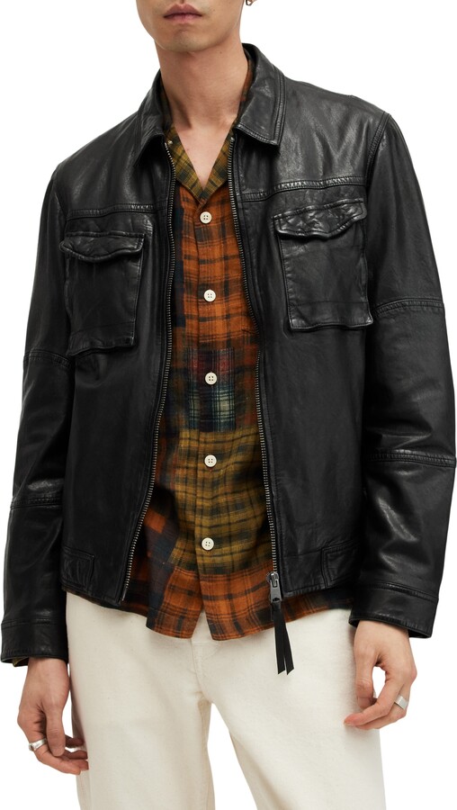 AllSaints Whilby Leather Jacket ShopStyle