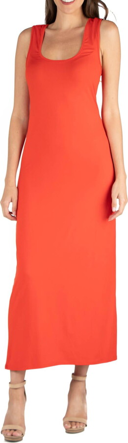 24/7 Comfort Apparel Women’s Scoop Neck Maxi Dress with Racerback Detail