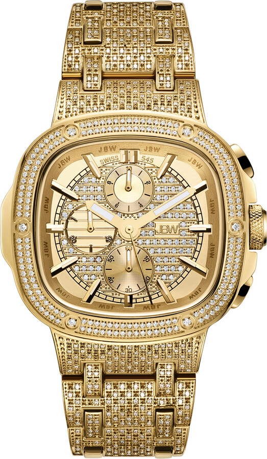 Zales Men's Limited Edition JBW Heist PS Diamond Accent 18K Gold Plate