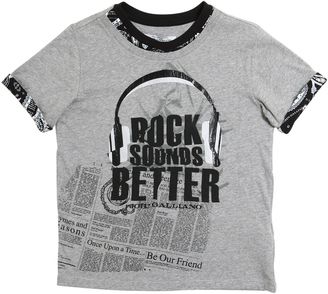 John Galliano Headphones Print Cotton Jersey T-Shirt