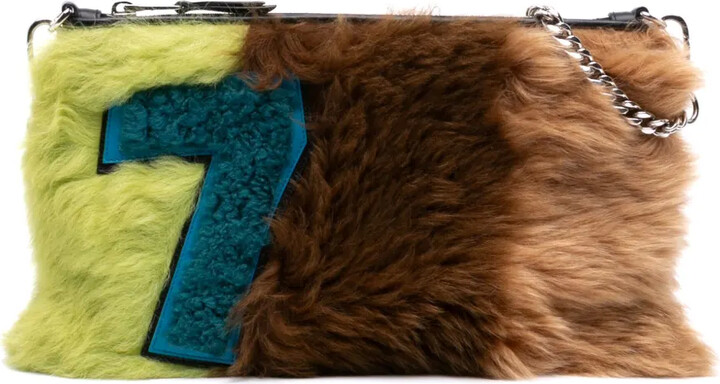 Miu Miu Pre-Owned 2010-2025 Fur Montone Stripe crossbody bag