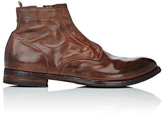 Officine Creative MEN'S EYELET LEATHER ANKLE BOOTS