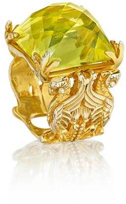 Madstone Gryphon citrine gold ring