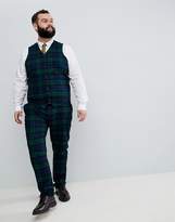Thumbnail for your product : ASOS DESIGN Plus wedding super skinny suit vest in blackwatch plaid check