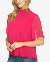 Thumbnail for your product : CeCe Mock-Neck Flutter-Sleeve Top