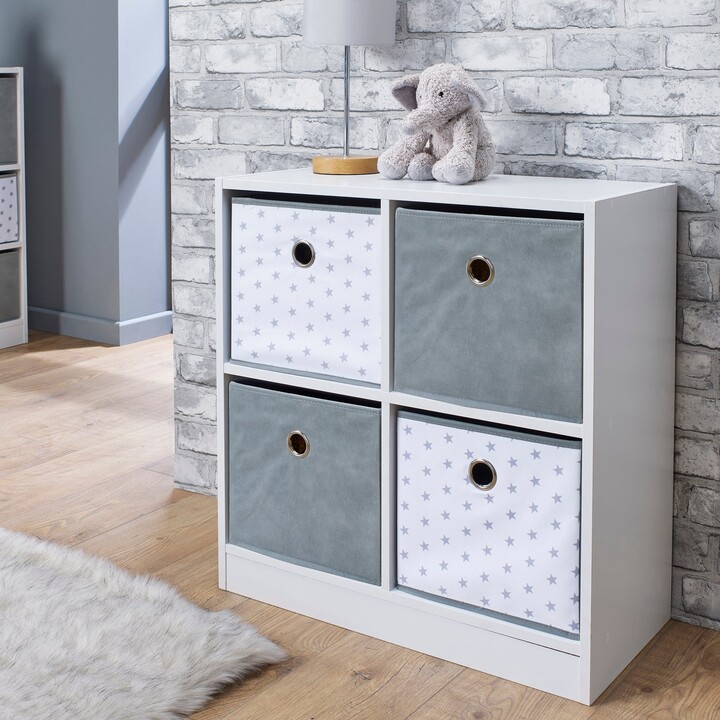 Dunelm Grey Star 4 Cube Storage Unit White and Grey ShopStyle Kids & Baby