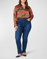 Thumbnail for your product : Equipment Plus Size Bradner Abstract-Print Silk Shirt