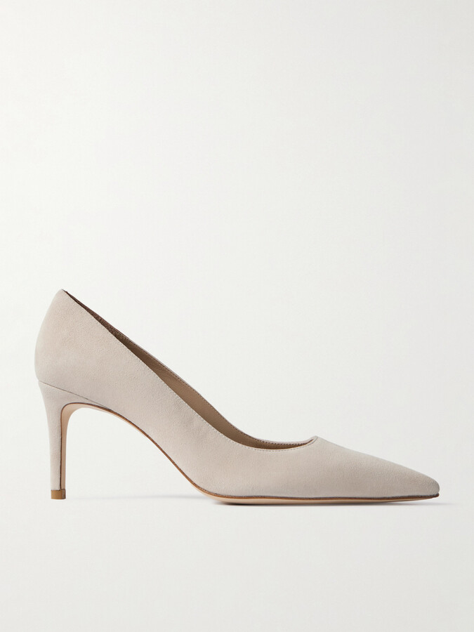 Stuart Weitzman Stuart Power Suede Pumps - Gray