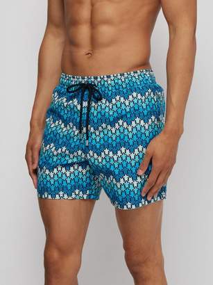 Vilebrequin Moorea Turtle-print Swim Shorts - Mens - Blue