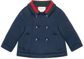 Thumbnail for your product : Gucci Double-Breasted Feline-Button Peacoat, Size 12-36 Months