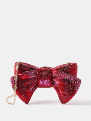 Judith Leiber Bow Just For You Crystal-embellished Clutch Bag - Red