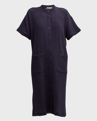 Eileen Fisher Gauzy Organic Cotton Midi Shirtdress