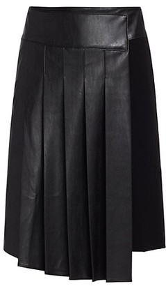 Bailey 44 Rowan Faux-Leather Pleated Midi Skirt