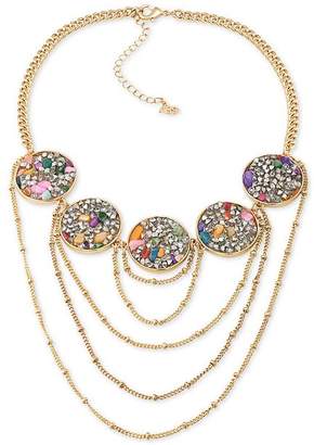 ABS by Allen Schwartz Gold-Tone Stone and Crystal Statement Necklace