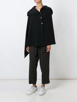 Thumbnail for your product : Y's asymmetric patch pocket cape - women - Nylon/Wool - 2