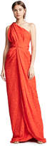 Thumbnail for your product : Brandon Maxwell Jacquard One Shoulder Twist Front Gown