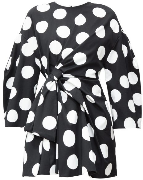 black and white polka dress