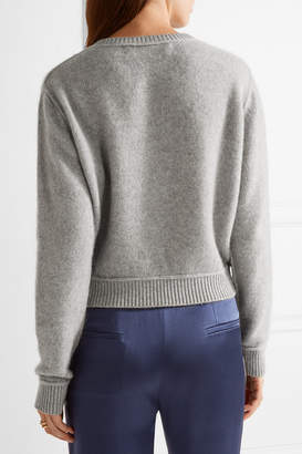 The Elder Statesman Cropped Cashmere Sweater - Gray