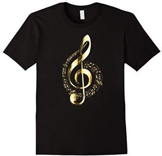 Dripped in Gold Treble Clef Music Notes T-Shirt