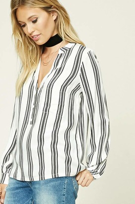 Forever 21 Contemporary Striped Woven Top
