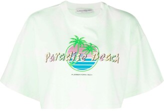 Alessandra Rich Paradise Beach cropped T-shirt