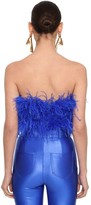 Thumbnail for your product : ATTICO Strapless Feather Embellished Top
