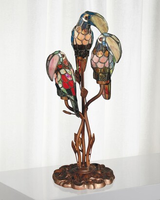 Dale Tiffany Three Parrots Tiffany Table Lamp