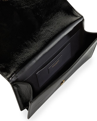 Saint Laurent Monogram Leather Clutch Bag, Black