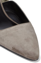 Thumbnail for your product : The Row Coco Suede And Crepe De Chine Mules