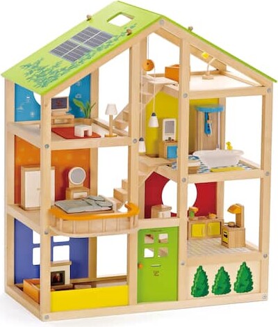 Hape All Seasons Wooden Dollhouse Playset
