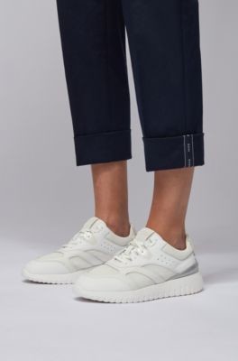 HUGO BOSS Lace-up trainers with mixed-material uppers