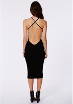Thumbnail for your product : Missguided Suzanne Cross Back Bodycon Midi Dress In Black