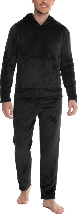 Lovasy Mens Fleece Pyjamas Sets Warm Fleece Pyjamas for Men with