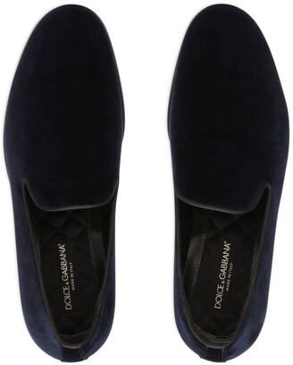 Dolce & Gabbana Open-Back Velvet Slippers